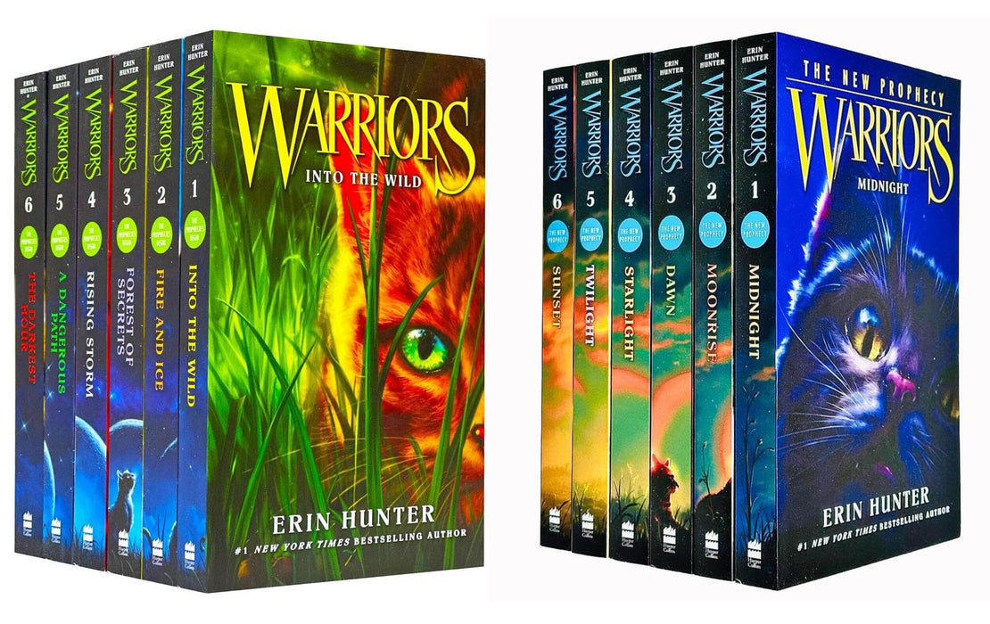 Warrior Cats: Series 1 & 2 by Erin Hunter 12 Books Collection Set - Ages 8-12 - Paperback
