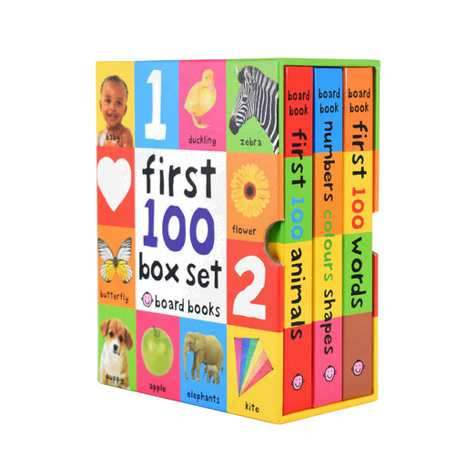 First 100 Words, Animals and Numbers 3 Board Books Box Set By Roger Priddy - Age 0-5