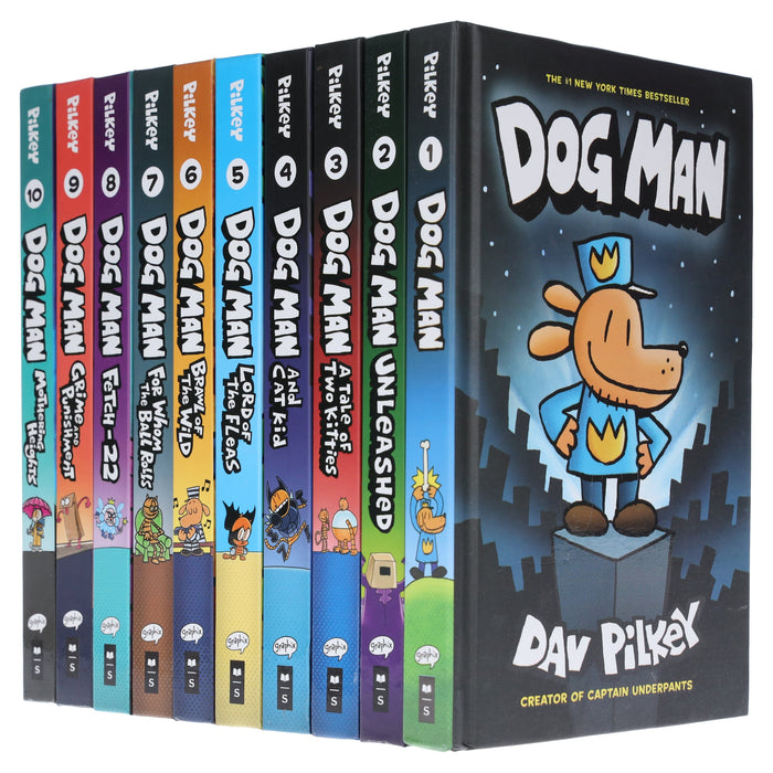 Dog Man by Dav Pilkey: Books 1-10 Collection Set - Ages 6-12 - Hardback