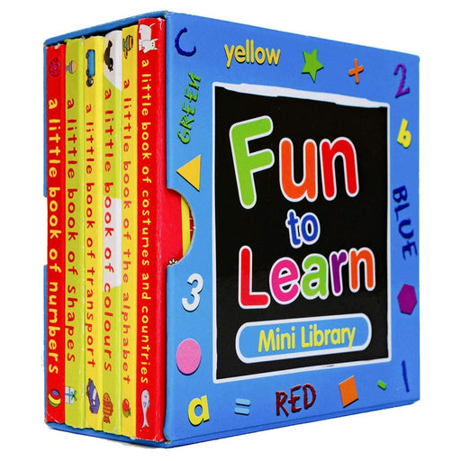 Blue Fun to Learn Mini Library 6 Board Books Collection Set By Alligator - Ages 0-5 - Board Book
