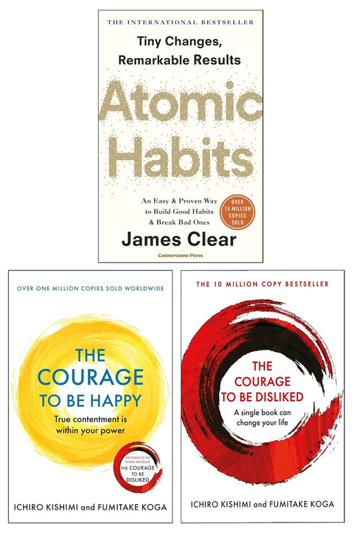 The Courage to be Disliked, The Courage to be Happy & Atomic Habits 3 Book Collection Set - Non Fiction - Paperback