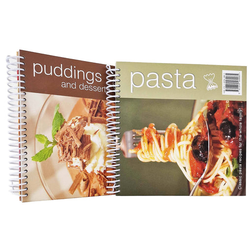 Pasta , Puddings and Desserts Recipes 2 Books Collection Set - Spiral Bound
