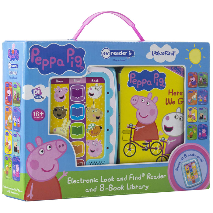 Peppa Pig - Electronic Me Reader Jr and 8 Look and Find Sound Book Library - Ages 2+ - Board Book