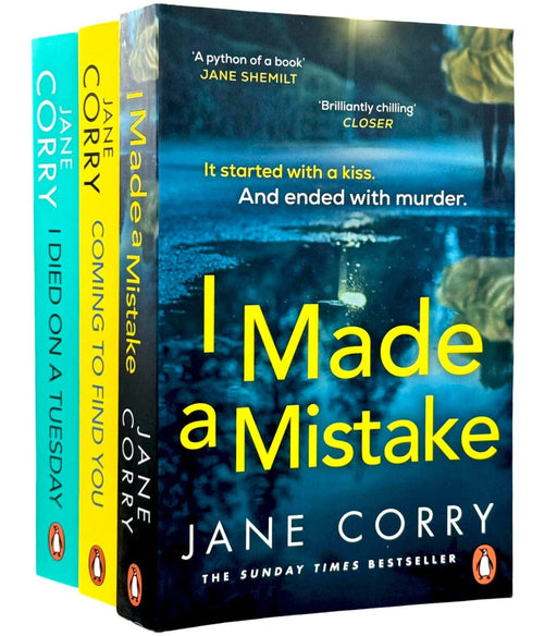 Jane Corry: I Made a Mistake, Coming To Find You & I Died on a Tuesday 3 Books Collection Set - Fiction - Paperback