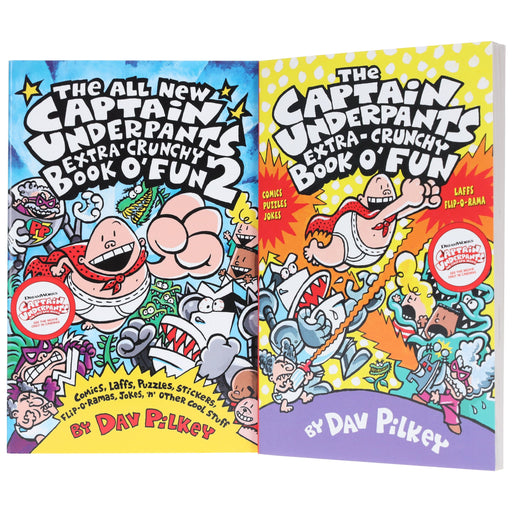 The Captain Underpants Extra-Crunchy Book O'Fun (Book 1 & 2) By Dav Pilkey: 2 Books Collection Set - Ages 7-12 - Paperback
