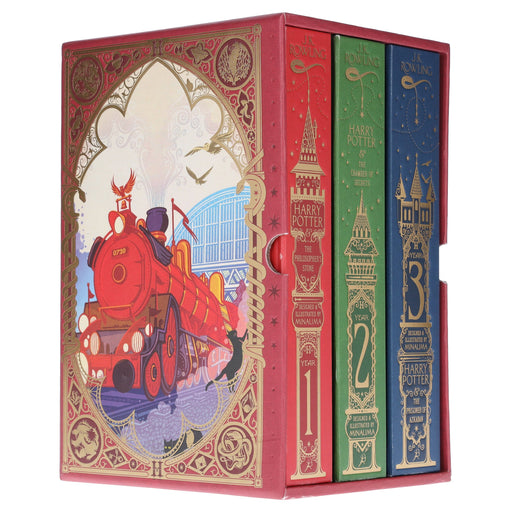 Harry Potter 1-3 Box Set: MinaLima Edition by J.K. Rowling 3 Books Collection Box Set – Ages 9+ – Hardback