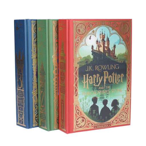 Harry Potter MinaLima Edition (illustrated) by J.K. Rowling 3 Books Collection Set - Ages 7-11 - Hardback